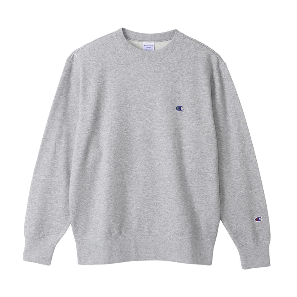 Long-sleeved fleece crew neck sweatshirt with embroidered logo and a simple logo. Basic design. C3-W001Z-068-L