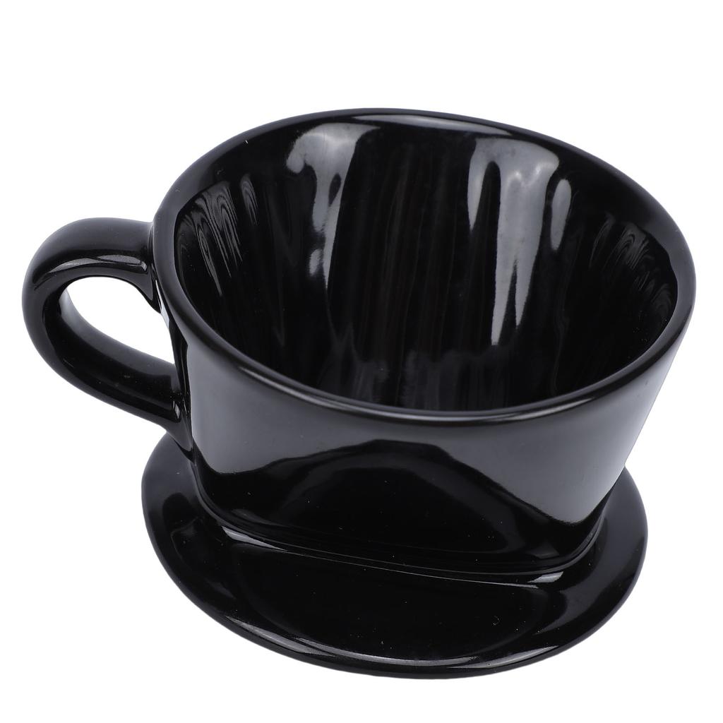 Keramik Pour Over Kaffeefilter 3 Löcher V-Form Manuelles Brühgerät Keramik Einzelbecher für Zuhause Restaurant Café Schwarz 1 2