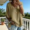TIFICY Women's Fashion Casual Summer Spring Solid Color Print 1/2 Sleeves V-Neck Blouses & Shirts