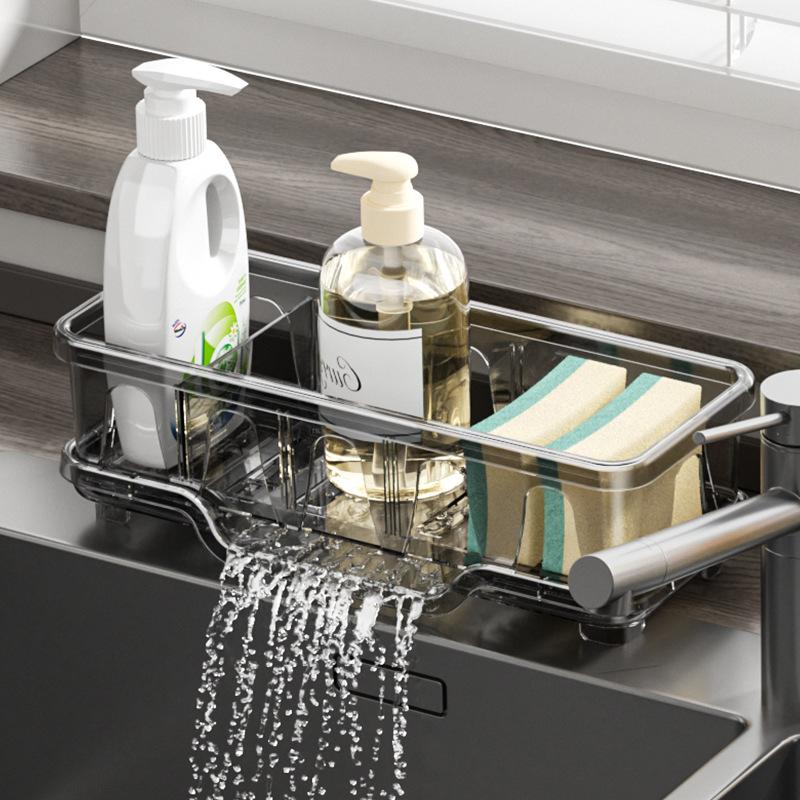 

Kitchen Storage Drain Rack Automatic Drainage Moisture-proof Detachable Tray Quick Dry Partition Organizer Kitchenware Accessory серый