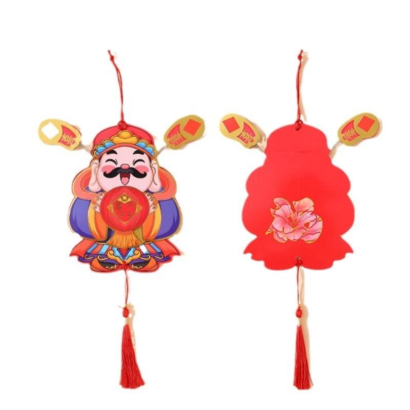 God of Fortune Fridge Sticker Magnet God of Fortune Hanging Ornament Lucky Money Pockets Chinese Redness Envelope