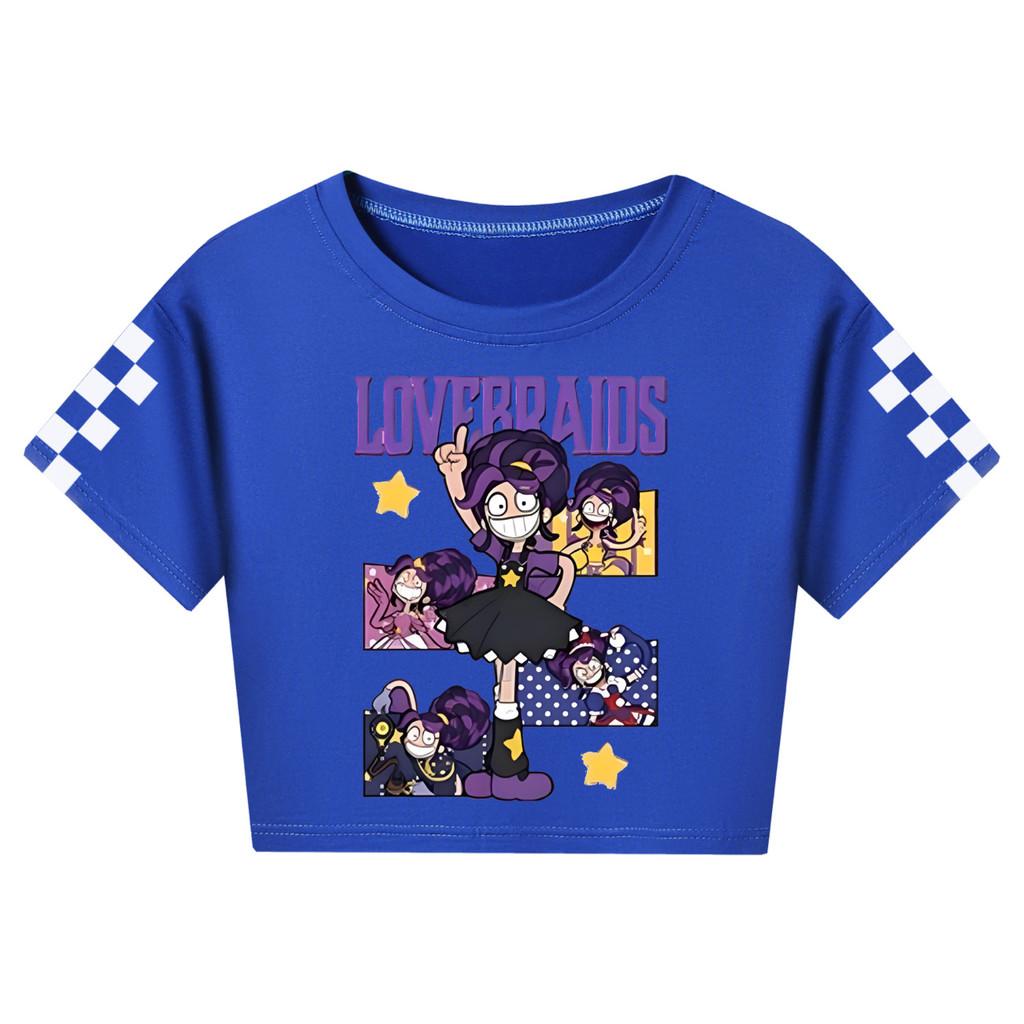 5601 Kids Girls Lily Lovebraids Print Short Style Cute T-Shirt 110cm