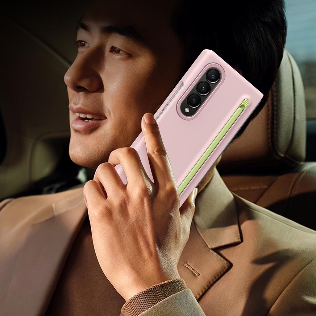 For Samsung Galaxy Z Fold4 5G Case Hard PC Phone Cover with Tempered Glass Film and Stylus