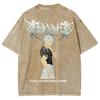 Anime Jujutsu Kaisen Gojo Satoru Graphic T Shirt Men Vintage Washed T-shirts Oversized Cotton Tee Harajuku Male Manga Tshirt