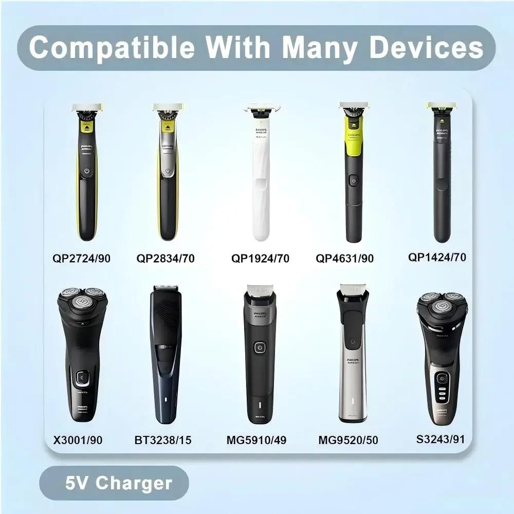 5V Type-C Shaver Adapter Charging Converter for Philips Norelco OneBlade QP2724 QP2834 BT3230 MG7910 MG5910 X3001 X3052 Shaver