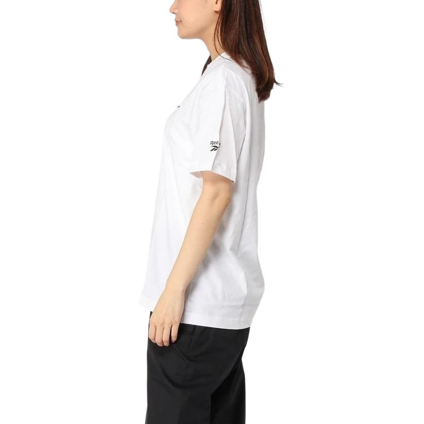 Reebok T Shirts Women's White Crew Neck Moderate Straight Fit GV5522