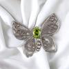 Natural Gemstone Butterfly Pendant, Elegant And Artisan Jewelry 925 Silver 1.66" CP-13