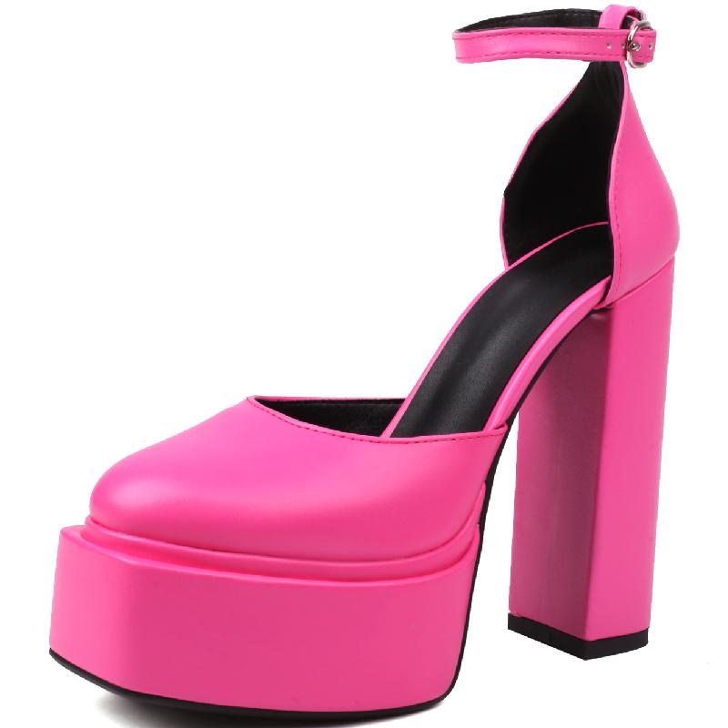 Platform Women's Sandals High Heels Pumps Shoes Sexy 2024 Ankle Strap Black White Pink Heeled Dance Party Wedding Shoes Female