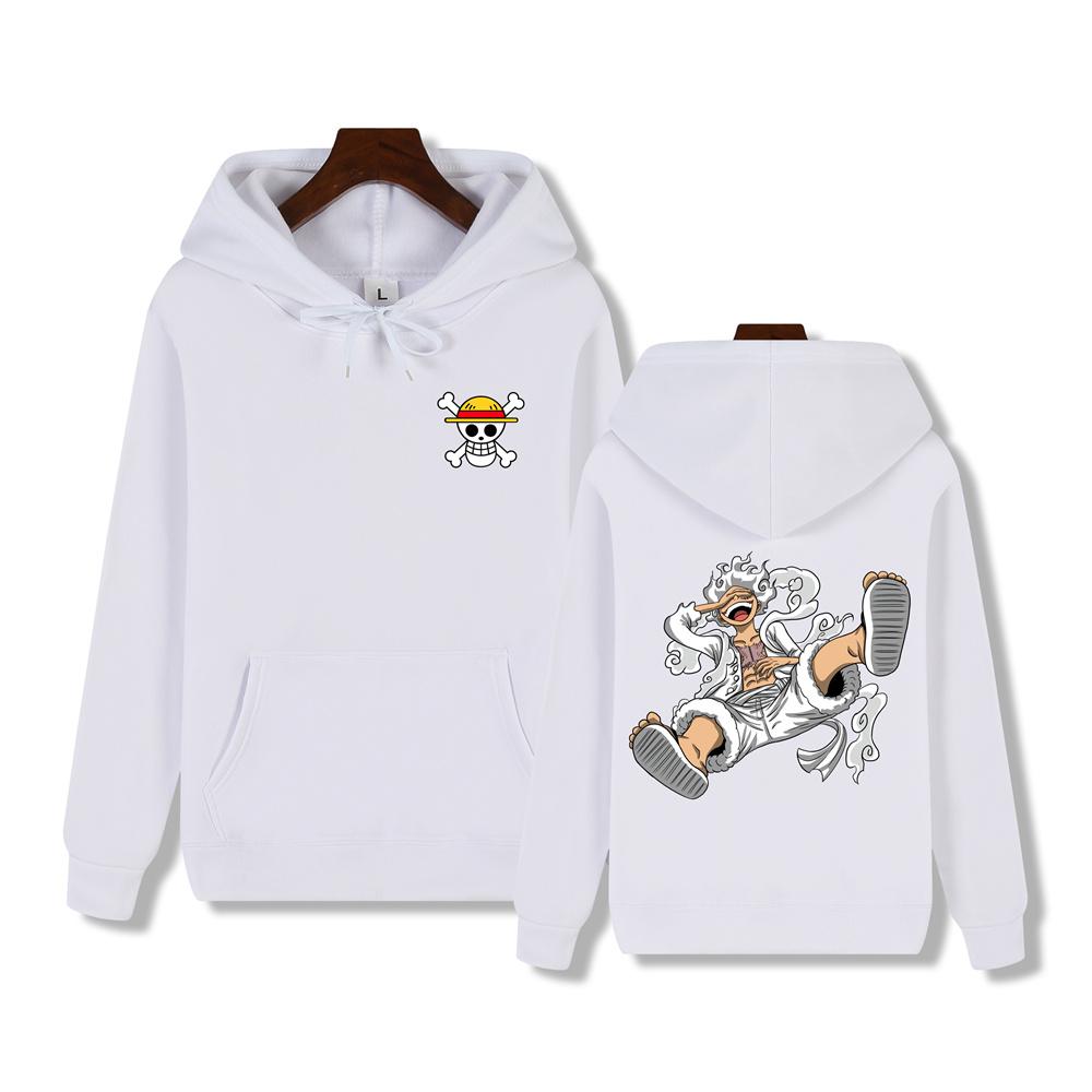 Limindong Herfst en Winter Comfortabel Zacht Verdikt Eendelig Lachen Plezier Bedrukt Heren Hoge Kwaliteit Casual Mode Warm Street Hoodie L wit