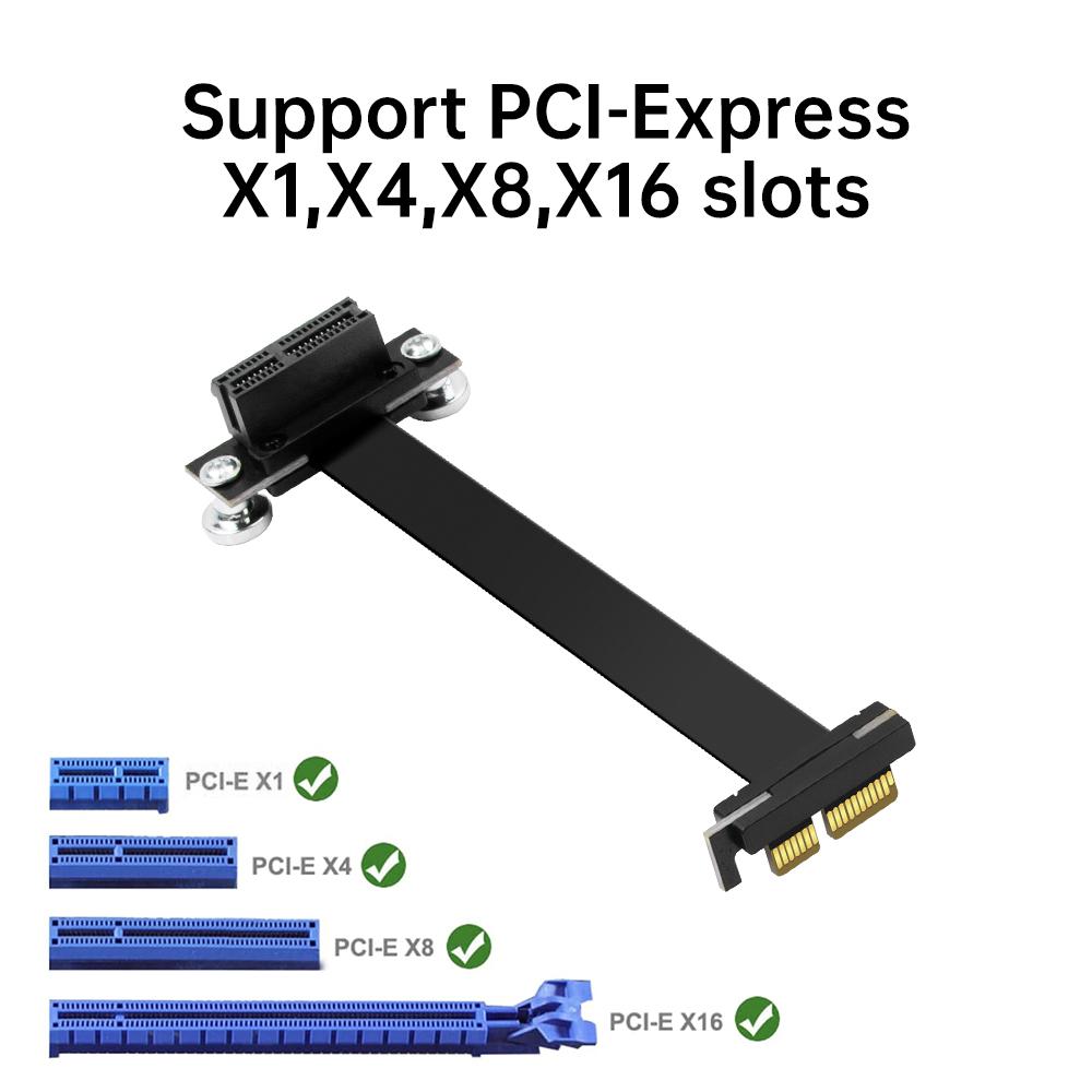 FENVI PCIE 3.0 X1 Riser Cable 90 Degree Right Angle 8Gbps PCIe 3.0 X1 To X1 Extension Cable for PCI Express WiFi Card Adapter