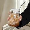 Průhledný Skleněný Pohár Vynikající Žáruvzdorný Tumbler Hrnek na Čaj Džus Mléko Kávu Sklenice na Vodu Pruhovaný Hrnek Nápojové Sklo