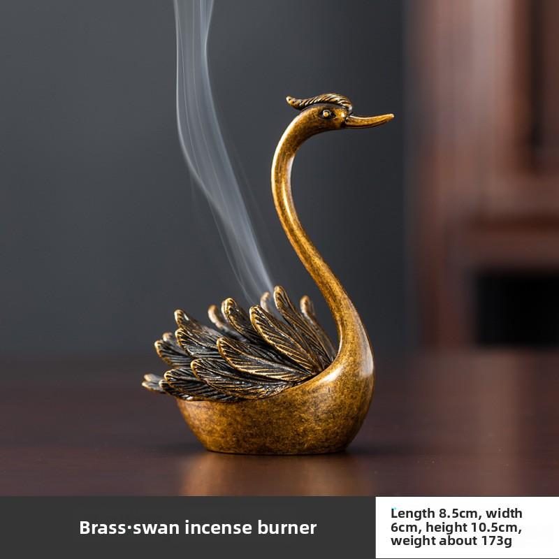 

Creative Swan Plate Incense Burner Auspicious Cloud Blessing Decoration Home Ornaments Crafts Birthday Gift латунный