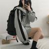 Oversized Women Hoodie Zip Up Hooded Sweatshirt Long Sleeve Pocket Jacket Top Solid Color