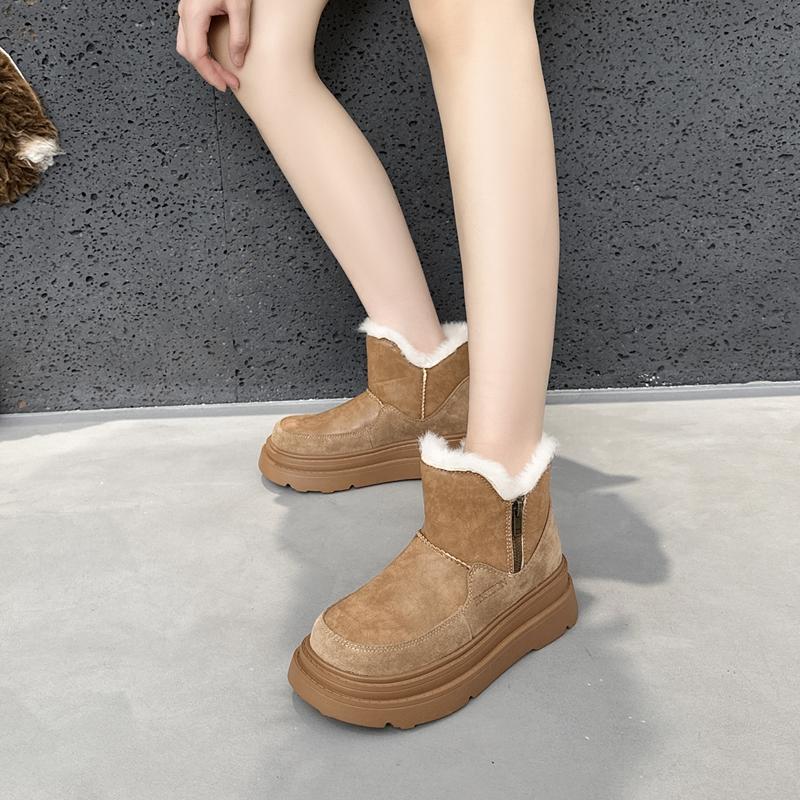 Women's Snow Boots Flat-soled, Warm Winter Women Boots Large-sized Ankle and Short Boots Female