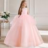 Formal Tulle Bridesmaid Girls Dresses for Children Costume Elegant Party Princess Girl Dress Vestido White Wedding Birthday Gown