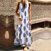 Elegant Women Sleeveless Bohemia Long Maxi Dress For Summer Beach Parties In Plus Sizes