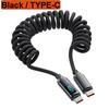 1M/2M 120W Spring Retractable USB A/C Type C To Type C Fast Charging Cable LED Digital Display DATA 480Mbps For Iphone15 16 Sams