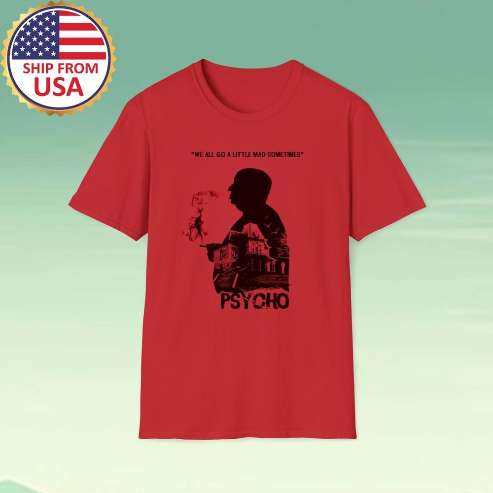 

Alfred Hitchcock Psycho Movie Men#039;s Red Size S5XL Unisex T-Shirt L