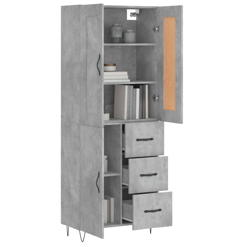 Highboard Concrete Grey 69.5 x 34 x 180 cm Particleboard