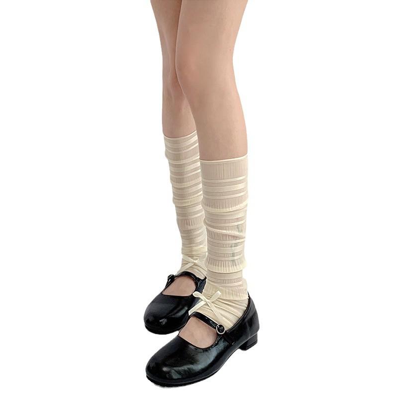 Women's Mid-Calf Bow Ballet Pile Socks - Spring/Autumn Style