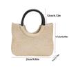 Capacity Bohemian Grocery Handbags Pu Leather Weave Beach Bag Women Handbag Shoulder Bag Straw Bag