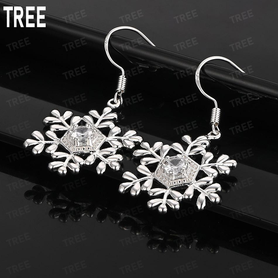 925 Sterling Silver Luxury AAA Zircon Snowflake Earrings - Stylish Evening Jewelry