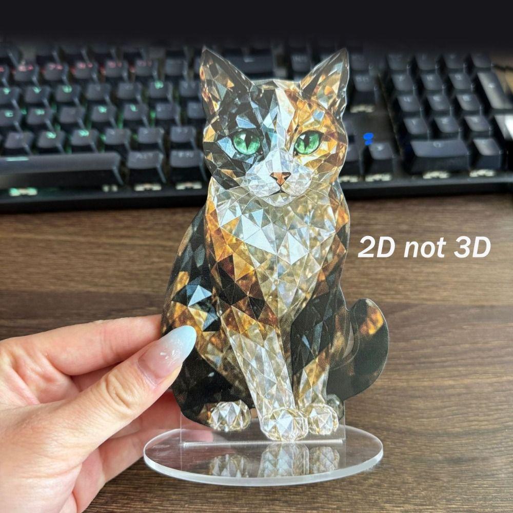 Collezione di Figure Animali Carine Fatte a Mano Cane Gatto Sculture Decorative Durevoli in Vetro Opere d'Arte Acriliche per Arredamento Casa Ufficio
