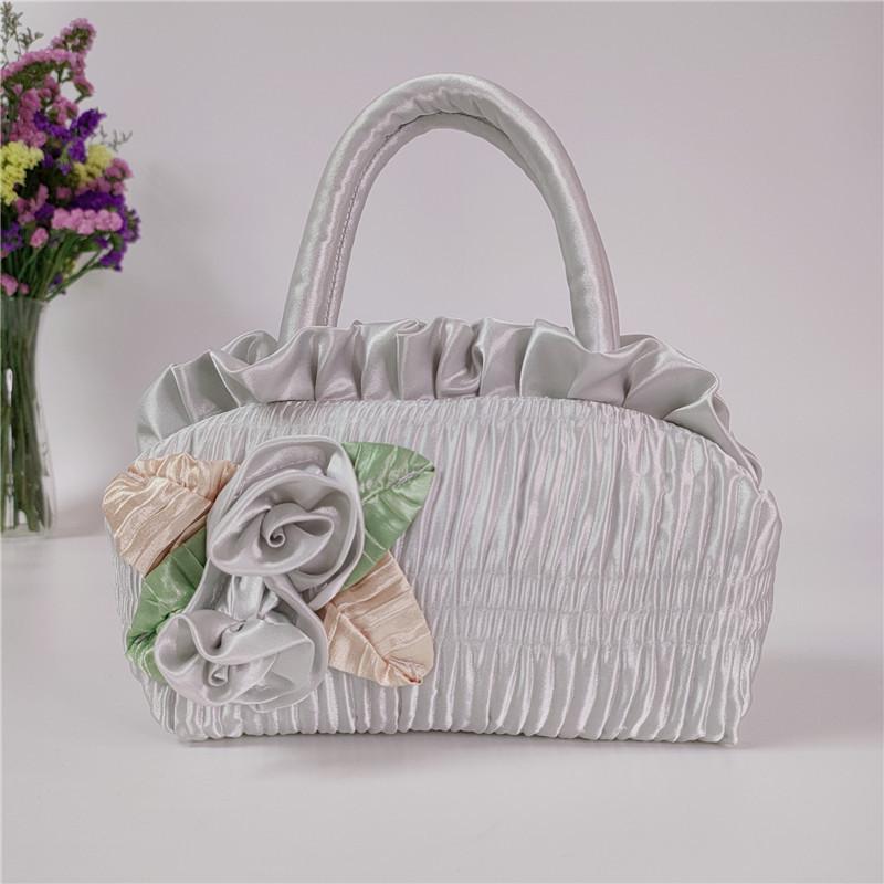 Korean Style 7-Inch Floral Handmade Evening Handbag & Coin Purse