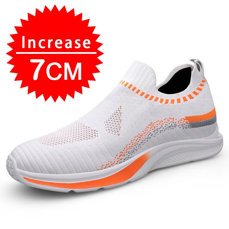 Outdoor Herren Sneaker Mesh Atmungsaktive Schuhe mit Absatz 7CM Erhöhungsschuhe Herren Versteckte Absätze Lässige Sportschuhe Tenis Masculino