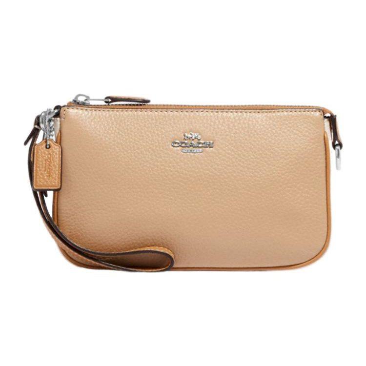 Coach Nolita 19 Zip Closure Leather Handbag Small Women Handbags Beige CI427-SVVFQ Basic Set (Bag+Dust Bag)