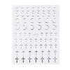 Mini Metallic Silver Nail Stickers: Star, Heart & Love Designs, Self-Adhesive, Small Size