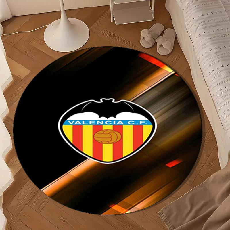 Valencia Cf Crest Design Round Mat, Anti-slip Circle Carpet Chair Rug For livingroom,Bedroom, Doormat Home Decor Gift Christmas Gifts