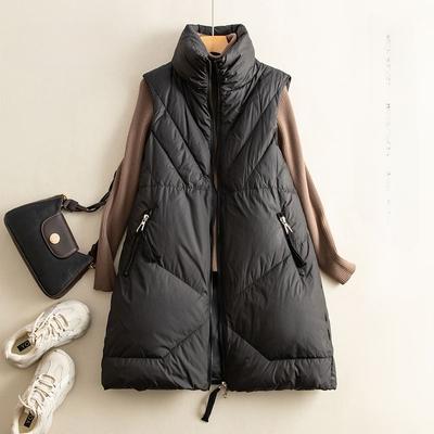 Elegante gilet senza maniche in cotone piumino a vestibilità ampia per madri di mezza età per autunno inverno con collo alto