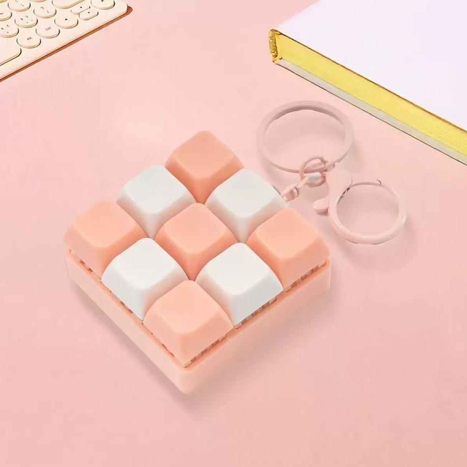 Keyboard Fidget Toy Keychain Button Fidget Gifts For Adults To Relieve Stress