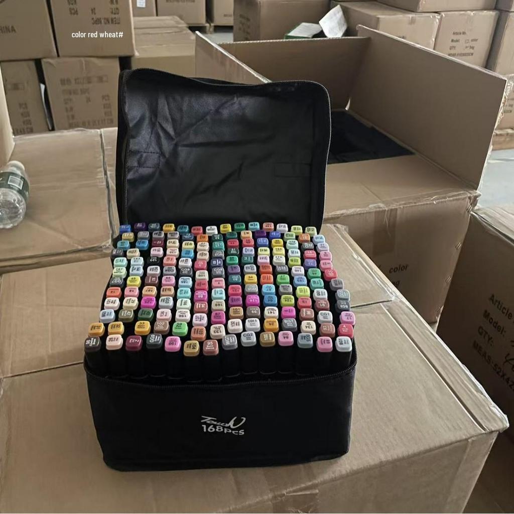 Doppelspitz-Marker-Set: 168 Farben + 80 Farben Kinder-Zeichenstifte + 24 Farben Ölbasierte Marker