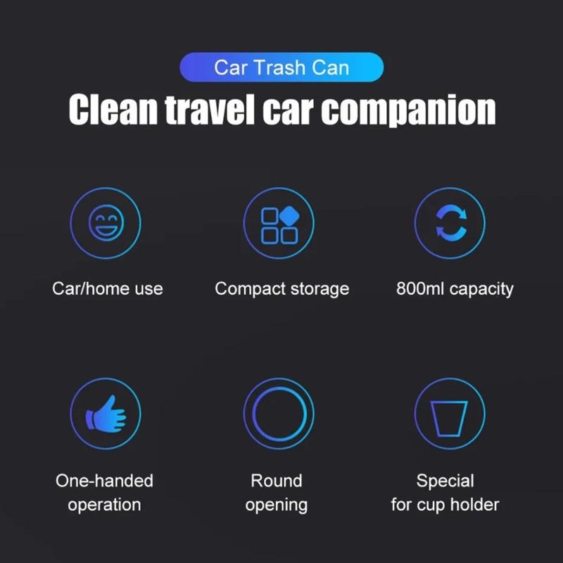 פח אשפה אוטומטי מאפרה עמיד בפני דליפות מחזיק כוסות לרכב פח אשפה עם כיסוי ארגונית תיבת אחסון דלי אביזר עמיד למים