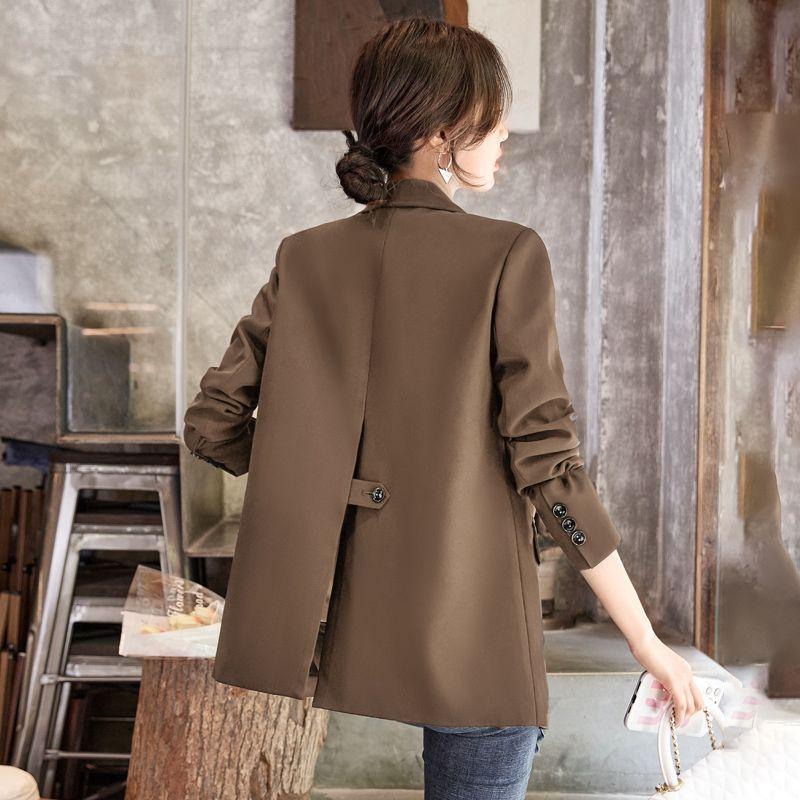 New Spring and Autumn Women's Clothing Ol Brown Suit Outwear Casual Elegant Loose Design Fancy Retro Suit