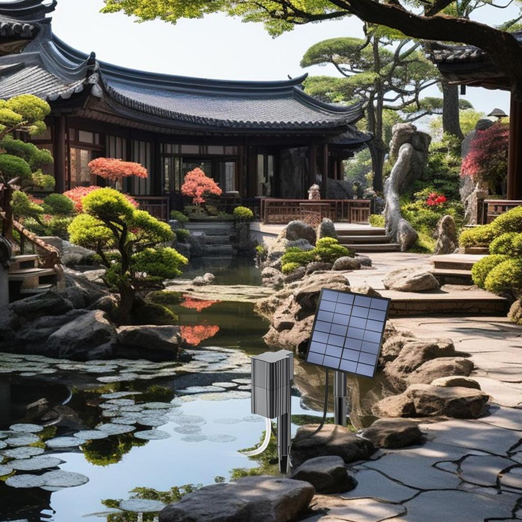 7V2.5W Split Direct Drive Solar Air Pump Solar Pond Fish Tank Oxygenator Adjustable Pond Aerator Air Bubbler for Pond Fish Tank