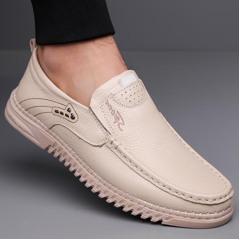 Fashion Men's Walking Shoes Genuine Leather Outdoor Driving Shoes Light Antiskid Casual Leather Oxford Shoes Business Loafers