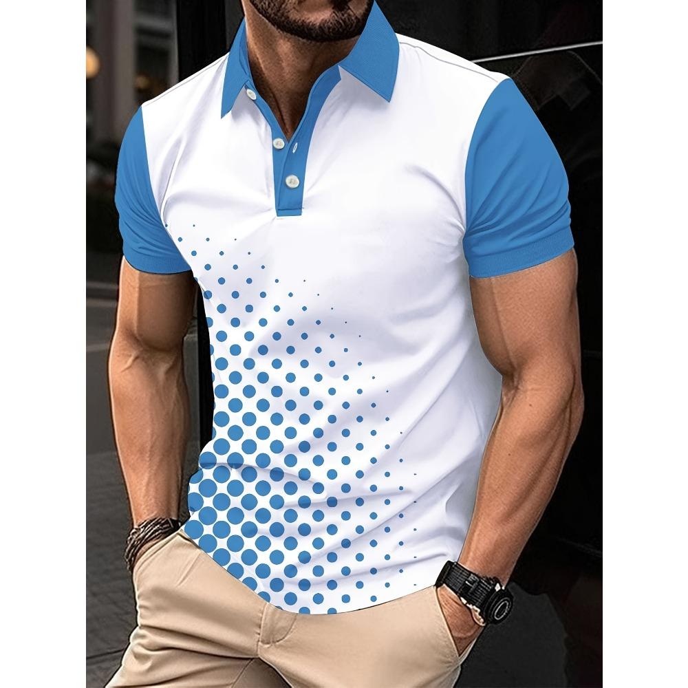 Men's Polo Shirt, 3D Printed, Business Style, Suitable for Polo Sports, Suitable for All Seasons.