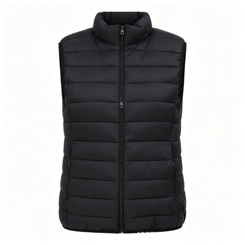 Women S Plus Size Stand Collar Sleeveless Padded Vest Casual