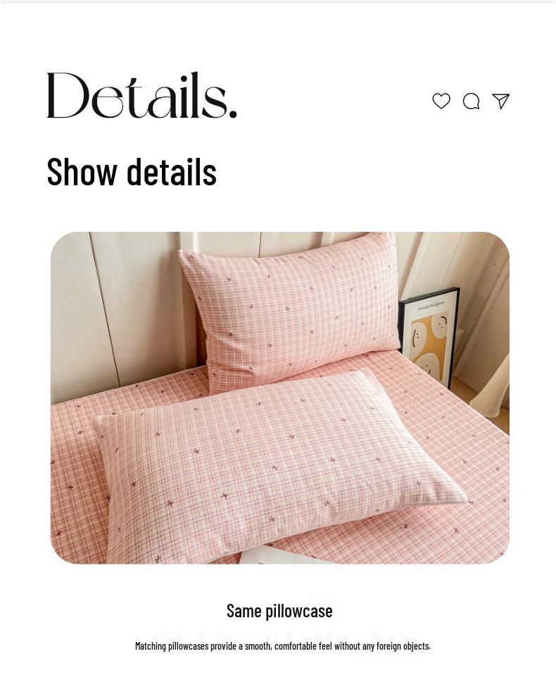 Coarse Cotton Bed Sheet: Student Dormitory Single/Double Linen 3-Piece Set