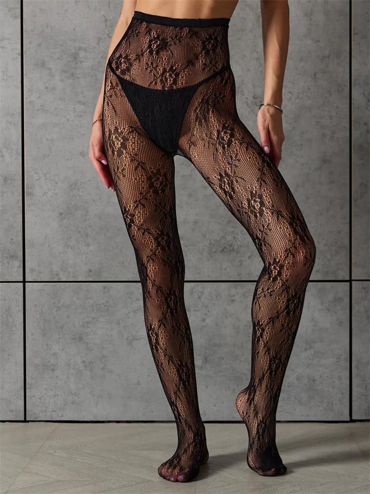 

Floral Lace Patterned Fishnet Tights For Women Sexy Tights For Women High Waist Fishnet Stockings Pantyhose M