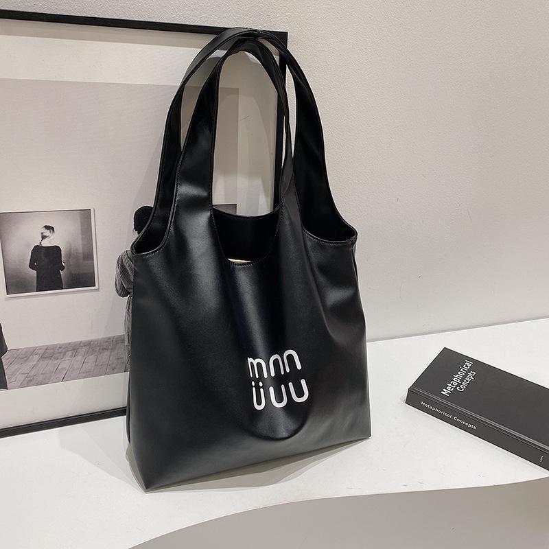 Casual Large-capacity Bag Women's 2025 New Fashion Commuter Shoulder Bag College Student Class Bag Tote Bucket Bag