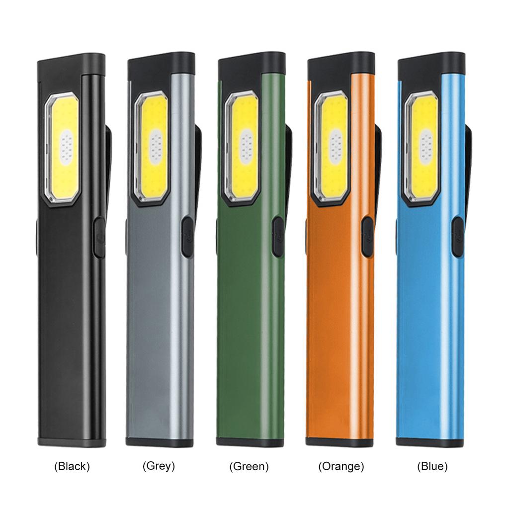 LED EDC Flat Flashlight With Clip and Magnet Pocket Lantern Flood Work Light 3 Modes for Mechanics Automotive Camping Emergency