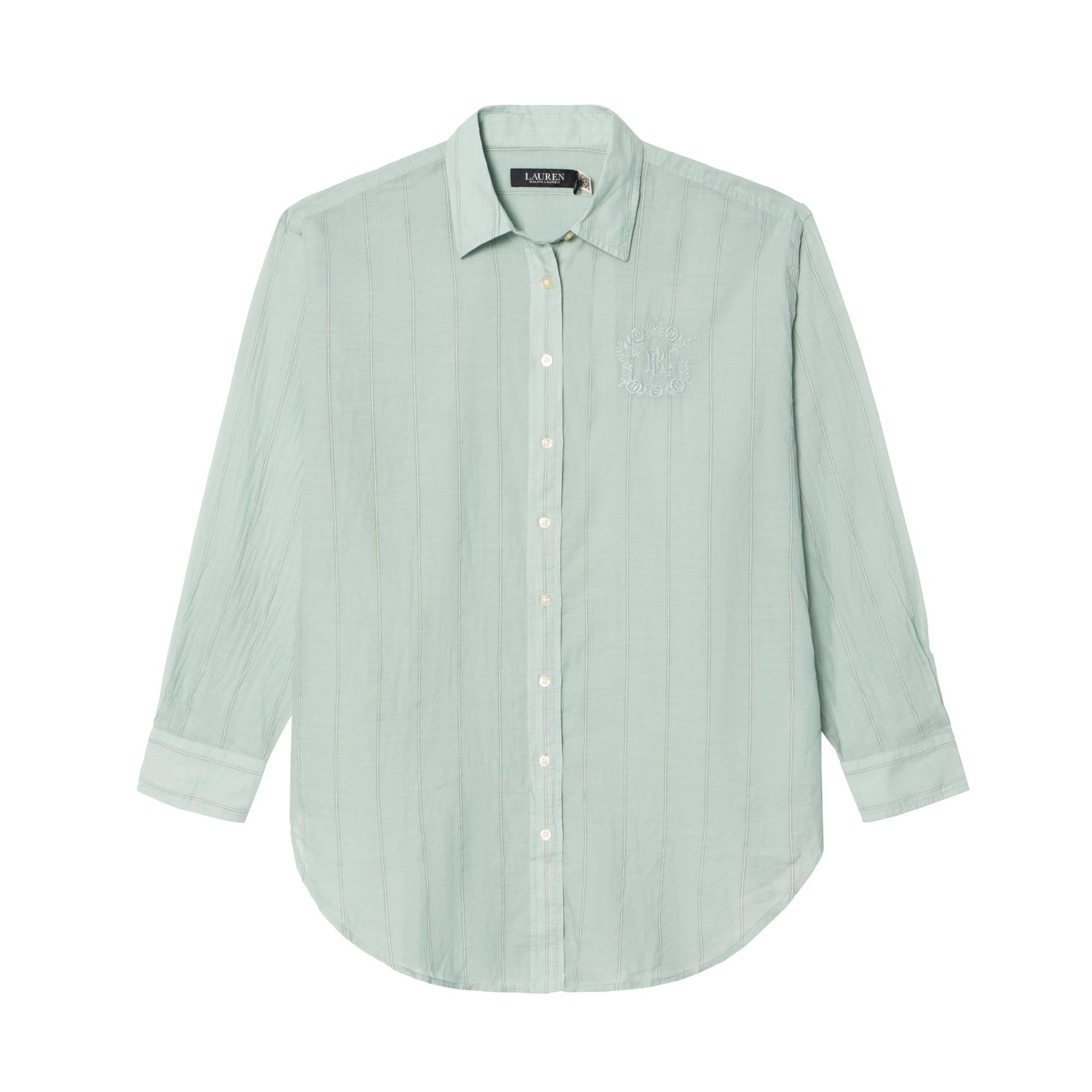 

Polo Ralph Lauren Рубашка женская полосатая однобортная свободного кроя с длинным рукавом Зеленая 200966204-001 M