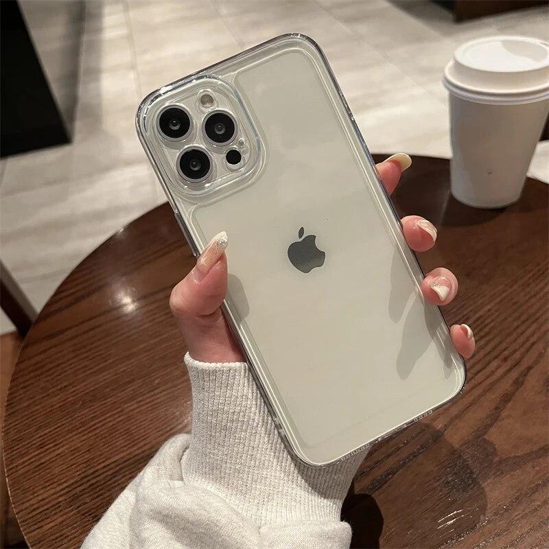 Anti-Knock Transparent Case for iPhone 15 14 Pro Max 13 12 11 X Xs Max XR 7 8 Plus SE 2020 2022 SE2 SE3 Soft Clear TPU Phone Back Cover Cases