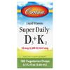 Carlson Labs Super Daily D3 + K2 Veggie Drops, 90 Count, 2.54ml (0.086 Fl Oz)
