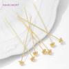 18K Gold Plated Flowers Head Pins For Jewelry,Brass Pins For Jewelry Making,Supplies For Jewelry,DIY Earrings Making Accessories