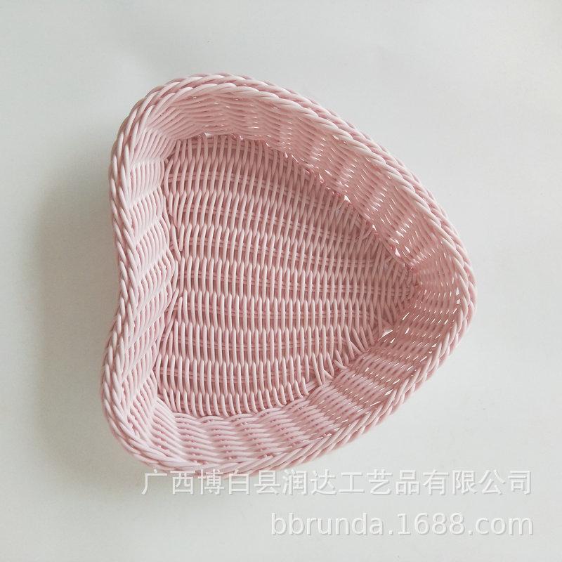 1pcs Rattan Like PP Small Basket Candy Box Desktop Woven Storage Basket Snack Fruit Tray For Home Tabletop Organizing